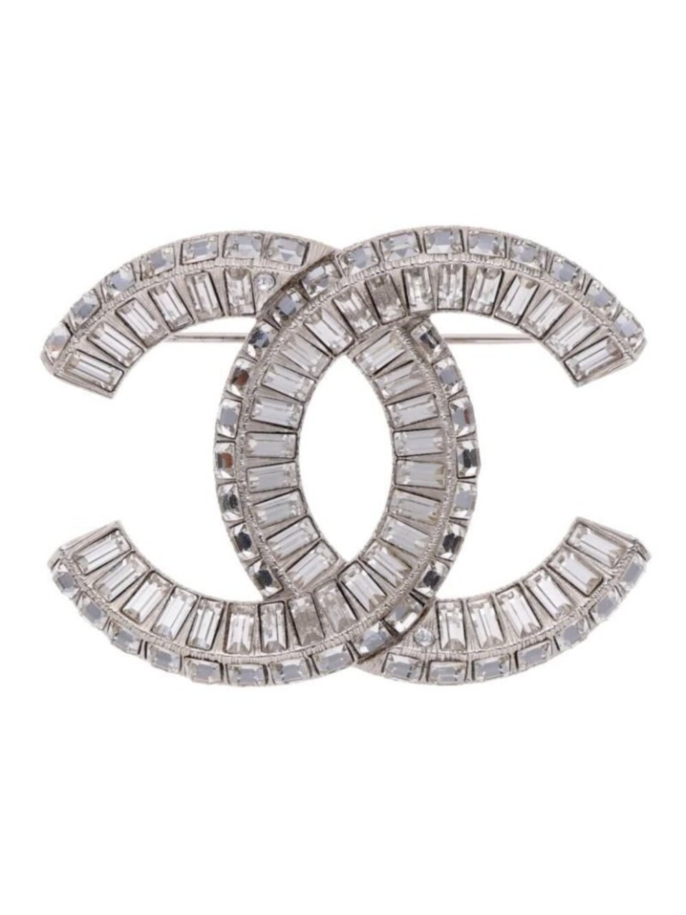 Chanel CC Logo Rhinestone Brooch